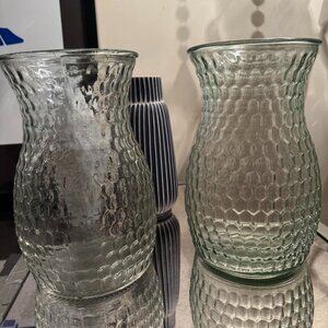 New Large Recycled Glass Vases 2 Two Beehive pattern